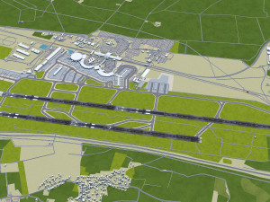 Lyon - Saint Exupery Airport 10km 3D 모델