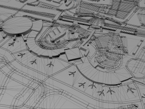 Lyon - Saint Exupery Airport 10km 3D 모델
