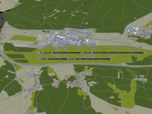 Lyon - Saint Exupery Airport 10km 3D 모델