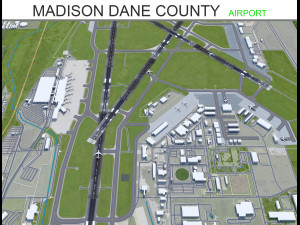 Madison Dane County Airport 10km 3D Model