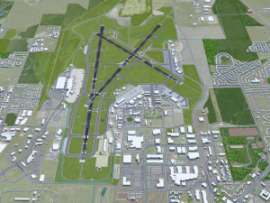 Madison Dane County Airport 10km 3D Model