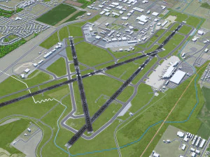 Madison Dane County Airport 10km 3D Model