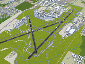 Madison Dane County Airport 10km 3D-Modell