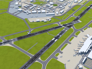 Madison Dane County Airport 10km 3D-Modell