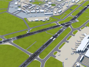 Madison Dane County Airport 10km 3D Model