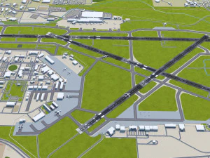 Madison Dane County Airport 10km 3D Model