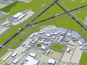 Madison Dane County Airport 10km 3D-Modell