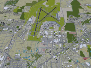 Madison Dane County Airport 10km 3D Model