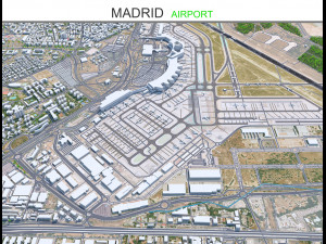 Madrid Airport 10km 3D Model