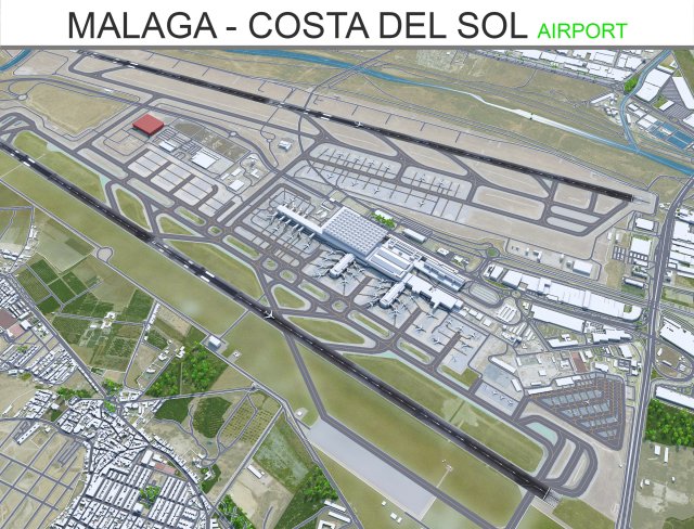 Malaga - Costa del Sol Airport 10km 3Dモデル .c4d .max .obj .3ds .fbx .stl .blend 
