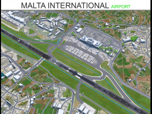 Malta International Airport 10km 3D Model