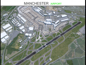 Manchester Airport UK 10km 3D Model