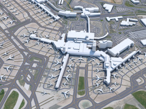 Manchester Airport UK 10km 3D Модель