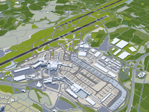 Manchester Airport UK 10km 3D Модель