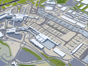 Manchester Airport UK 10km 3D Модель