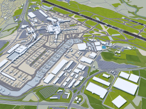 Manchester Airport UK 10km 3D Модель
