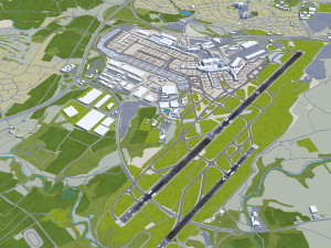 Manchester Airport UK 10km 3D Модель