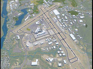 Regionalflughafen Manchester Boston 10 km 3D Modell