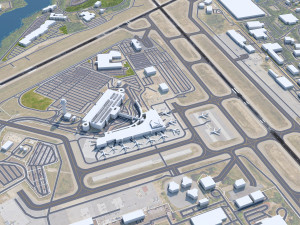 Manchester Boston Regional Airport 10km Modèle 3D