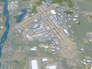 Manchester Boston Regional Airport 10km Modèle 3D
