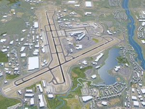 Regionalflughafen Manchester Boston 10 km 3D Modell