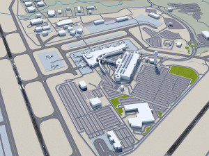 Manchester Boston Regional Airport 10km Modèle 3D