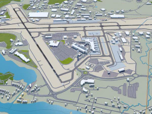 Regionalflughafen Manchester Boston 10 km 3D Modell
