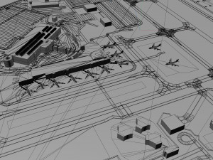 Manchester Boston Regional Airport 10km Modèle 3D