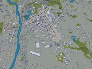 Manchester Boston Regional Airport 10km Modèle 3D