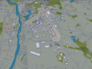 Regionalflughafen Manchester Boston 10 km 3D Modell