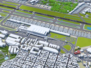 Manila Ninoy Aquino Airport 10km 3D Model