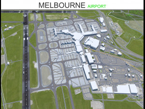 Melbourne Airport 15km 3D Model