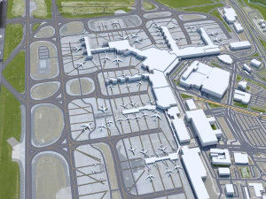 Melbourne Airport 15km 3D Model