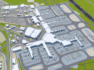 Melbourne Airport 15km 3D Model