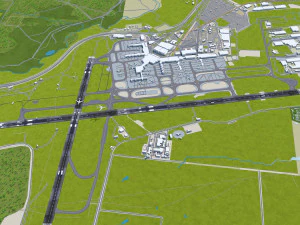Melbourne Airport 15km 3D Model