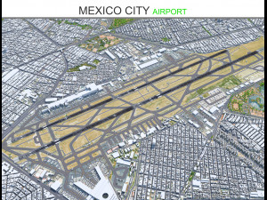 Mexico City Airport 10km 3D Model