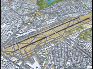Mexico City Airport 10km 3D Model