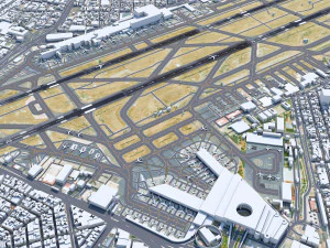 Mexico City Airport 10km 3D Model