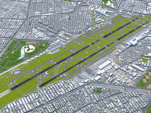 Mexico City Airport 10km 3D Model