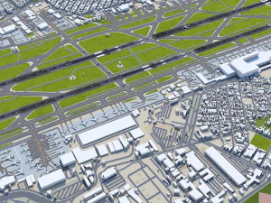 Mexico City Airport 10km 3D Model
