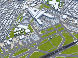 Mexico City Airport 10km 3D Model