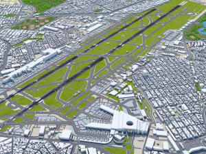 Mexico City Airport 10km 3D Model