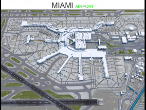 Miami Airport 10km 3D Model