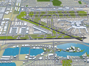 Miami Airport 10km 3D Model