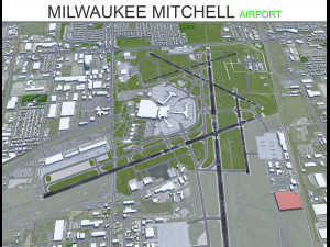 Milwaukee Mitchell Airport 10km 3D Model