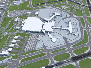 Milwaukee Mitchell Airport 10km 3D Model