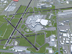 Milwaukee Mitchell Airport 10km 3D Model