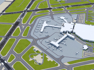 Milwaukee Mitchell Airport 10km 3D Model
