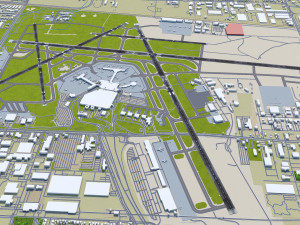 Milwaukee Mitchell Airport 10km 3D Model