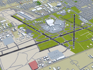 Milwaukee Mitchell Airport 10km 3D Model